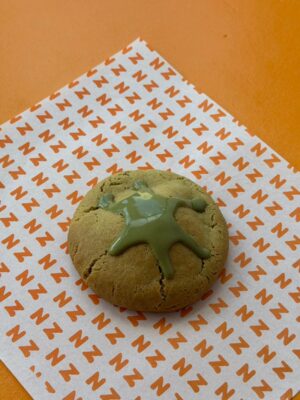 Kunafa-Filled Cookies with Pistachio Sauce