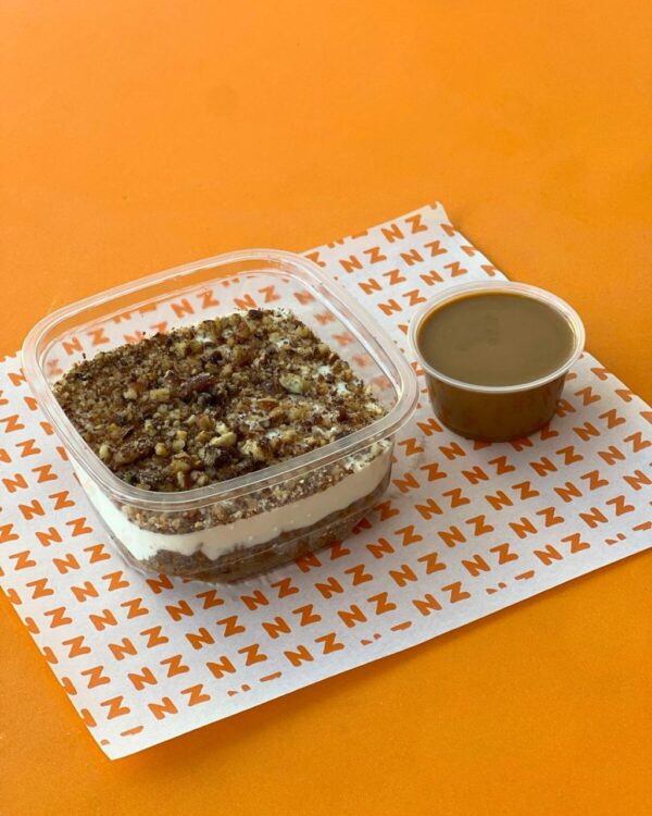 Pecan Cake with Lotus Sauce